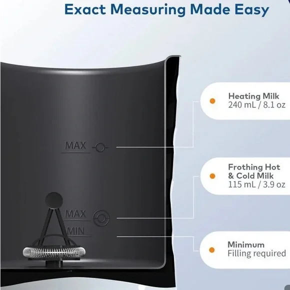 Miroco Electric Milk Frother Steamer 8 0z Latte Coffee Gadgets Starbucks Fancy - Picture 9 of 10